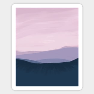 Blue Mountains with a Pink Sky Sticker